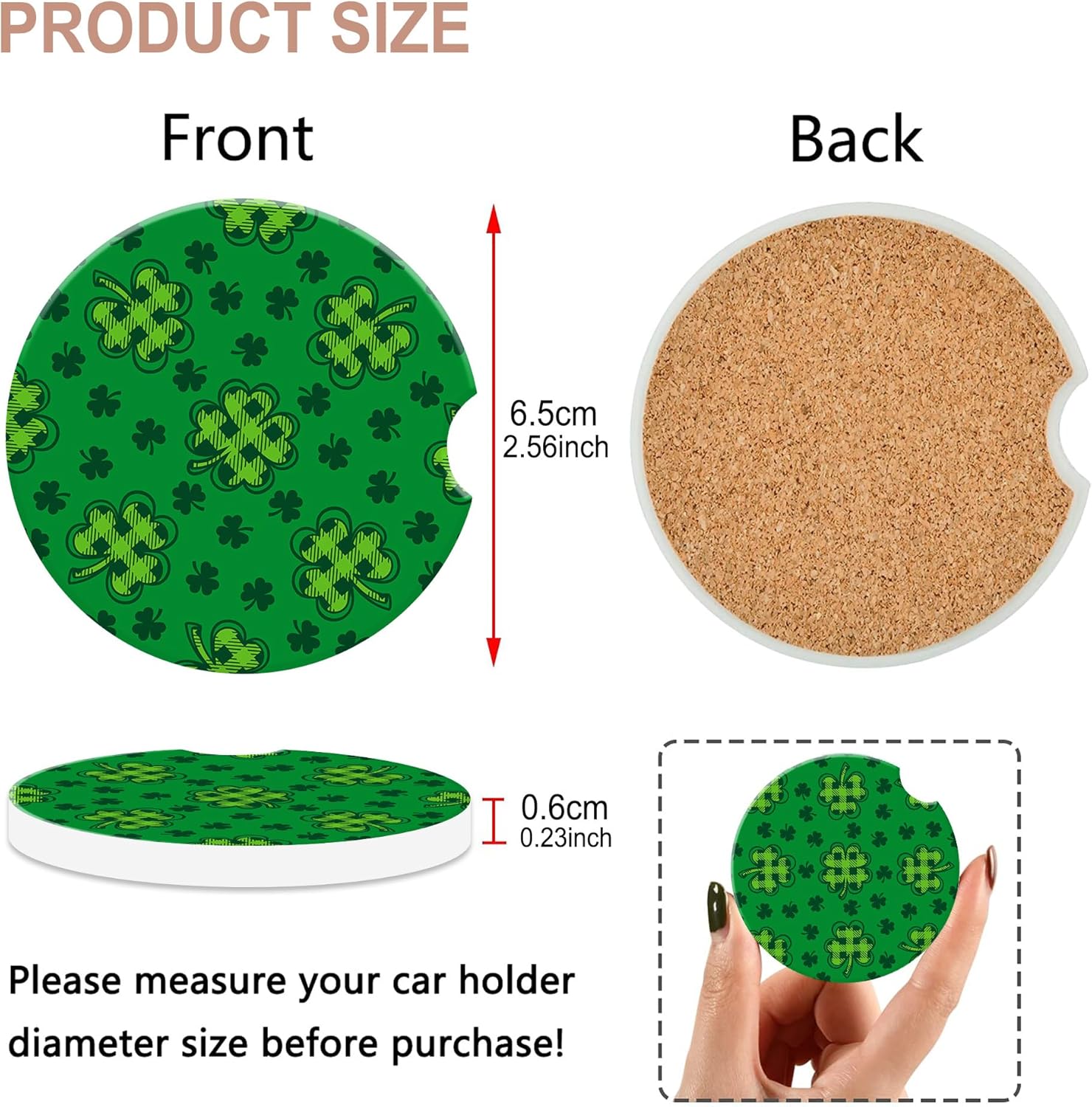 Car Coaster for Cup Holders,Gr - Car Accessories Cork 评论和价格