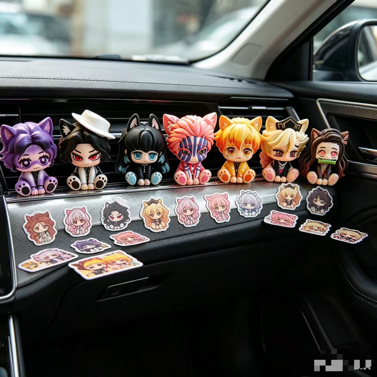 Demon Slayer Cute Chibi Figuri - Car Accessories For Decoration 评论和价格