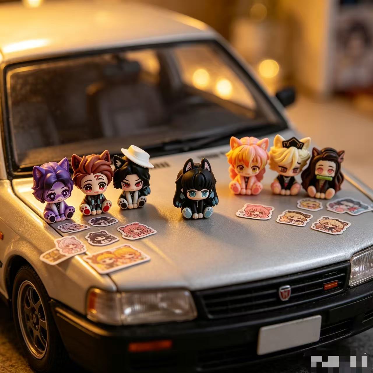 Demon Slayer Cute Chibi Figuri - Car Accessories For Decoration 评论和价格