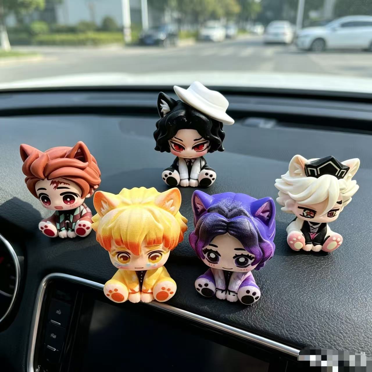 Demon Slayer Cute Chibi Figuri - Car Accessories For Decoration 评论和价格