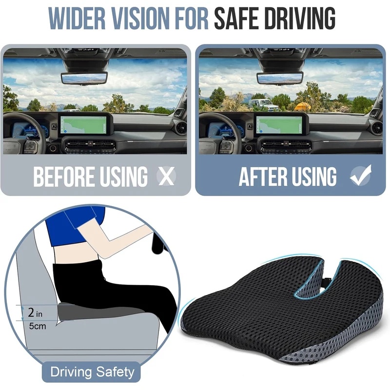 Memory Foam Car Wedge Seat Cus - Car Seat Cushion Memory Foam 评论和价格